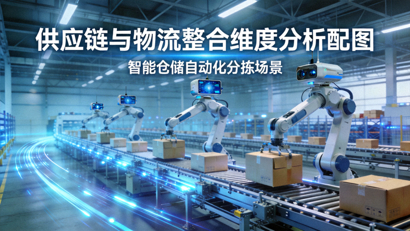 供应链与物流整合维度分析配图 - 现代化智能仓库内自动化分拣系统正在高效运作