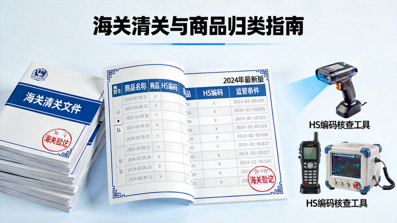 海关清关与商品归类指南配图 - 海关文件、商品HS编码表和检查设备
